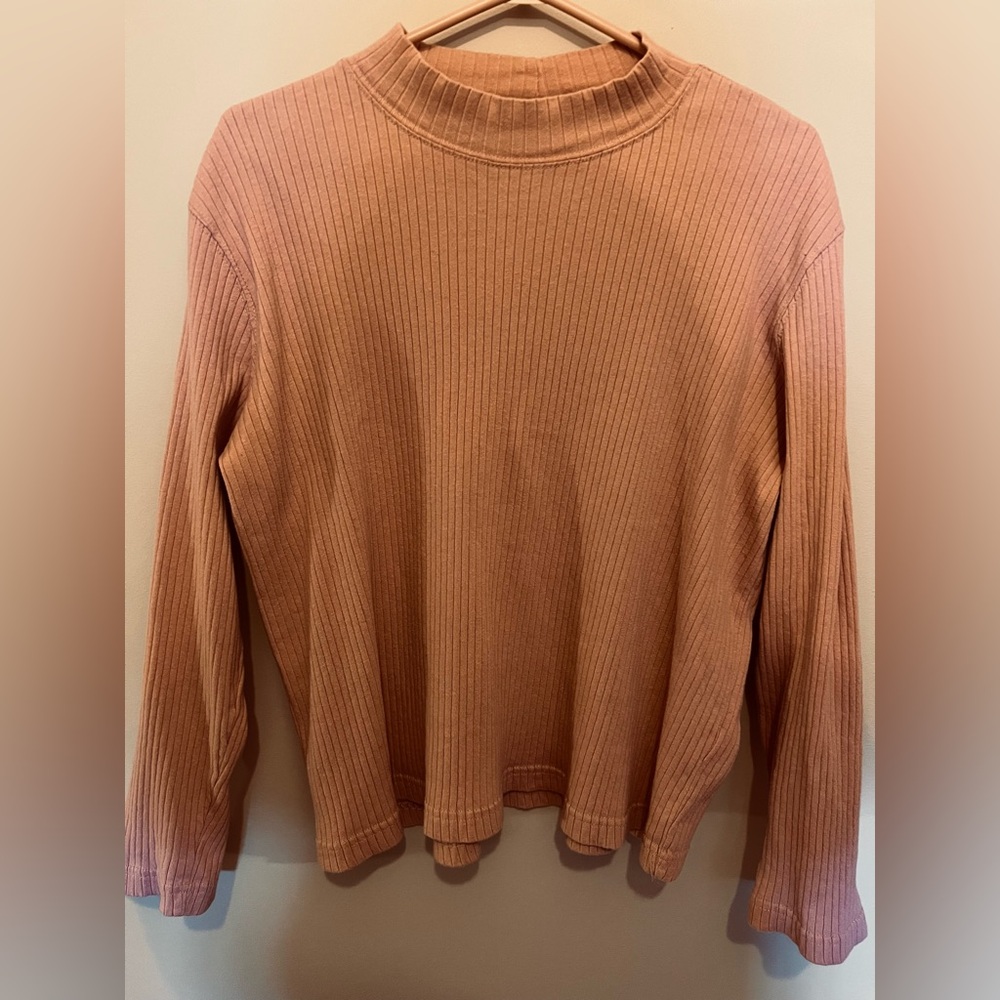 Vintage Northern Reflections ribbed pink long sleeve mock neck XL - Picture 3 of 5